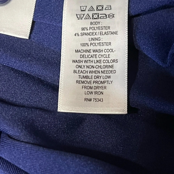 Nicole Miller Navy Dress with Green Polka Dots - Picture 8 of 10